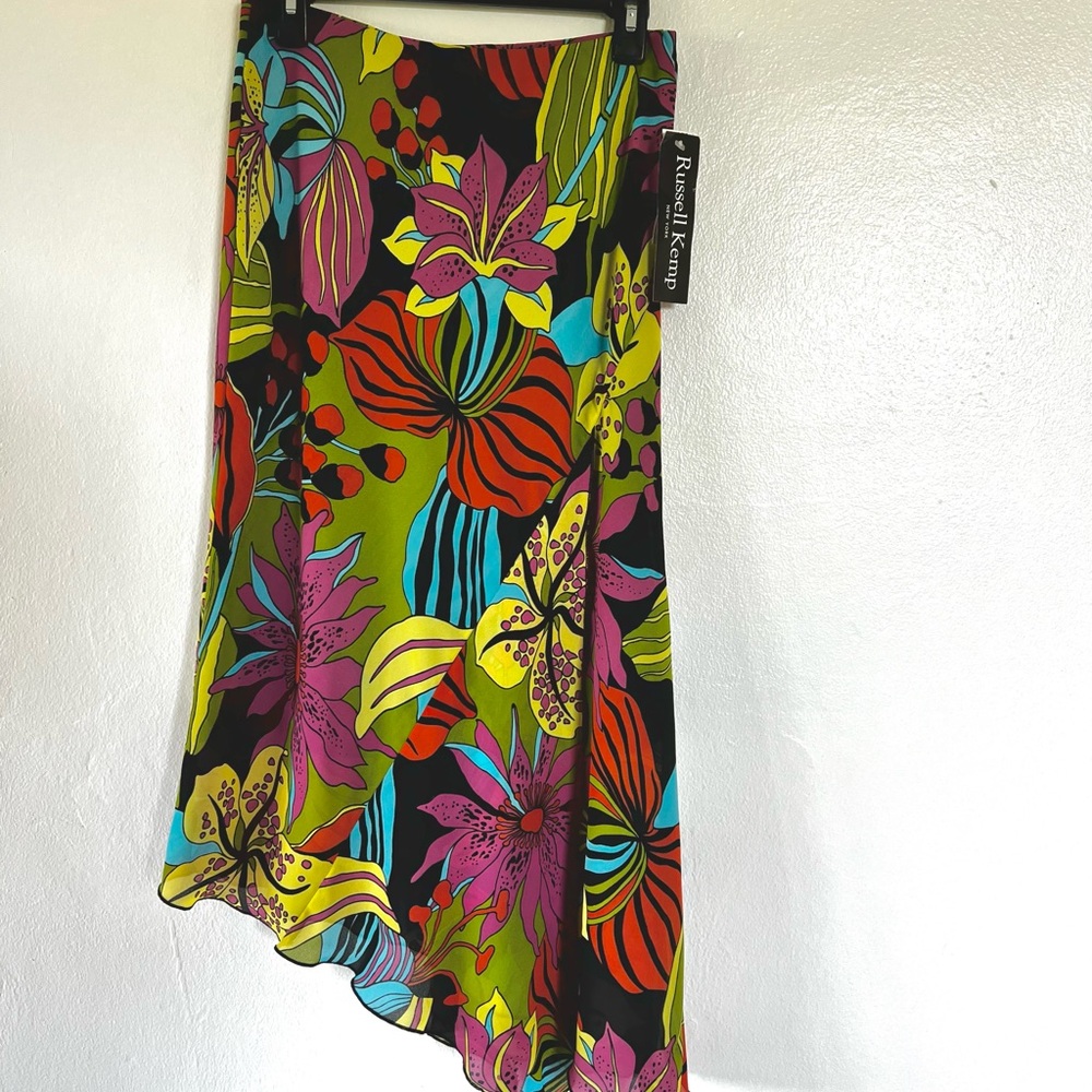 VINTAGE Russell Kemp Women's Floral Asymmetrical Skirt